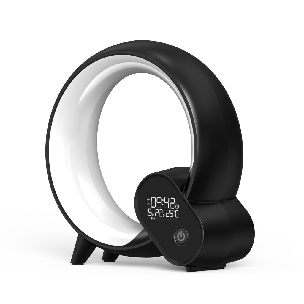 ساعة منبه رقمية تناظرية من Creative Q Light مزودة بشاشة عرض رقمية وصوت وبلوتوث وإيقاظ ذكي وإضاءة ملونة
