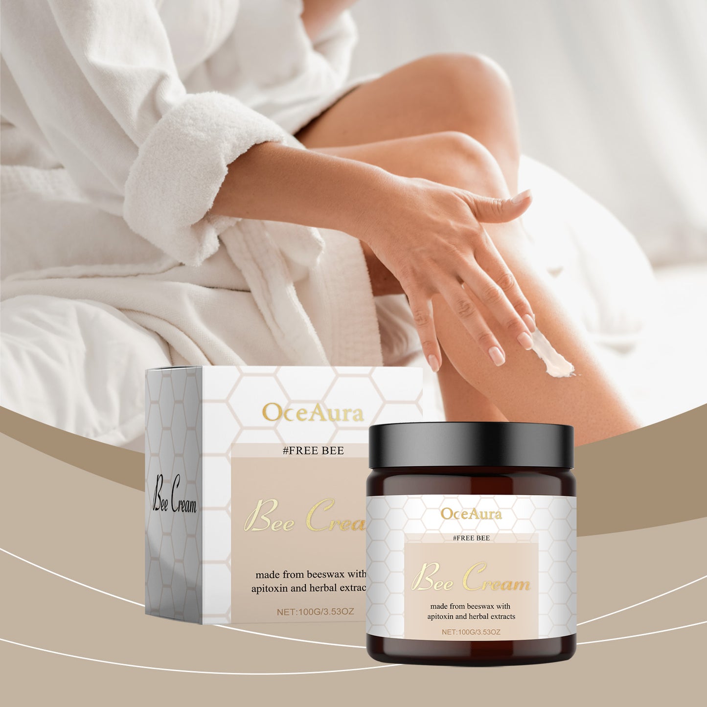 OceAura Bee Venom Care Cream Daily Body Skin Discomfort Moisturizing Massage Cream for nurturing and comfort