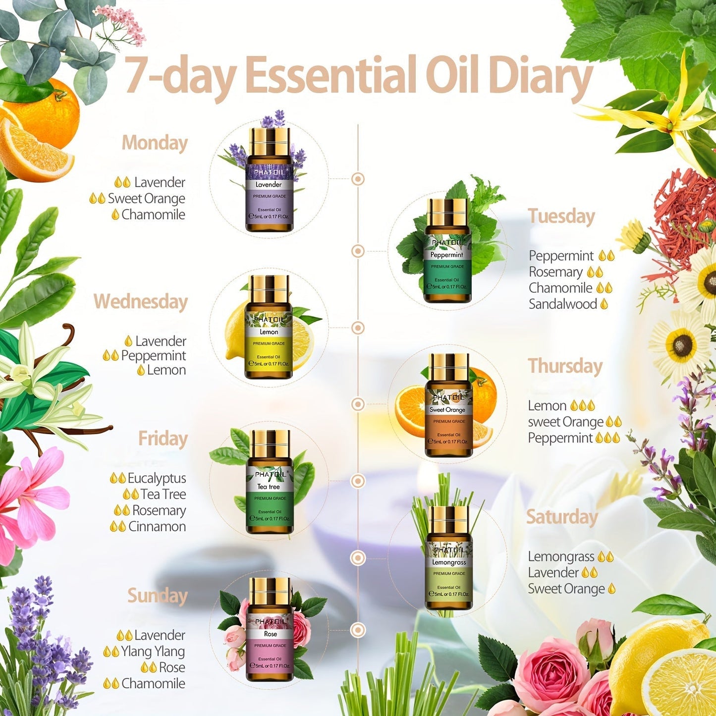Premium Essential Oils Set for Diffuser (15pcs x 5ml)-3