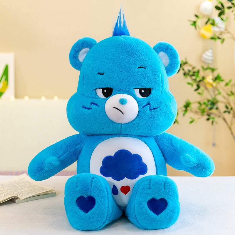 لعبة دب على شكل قلب من القطيفة، دمية دب قوس قزح من Carebears، لعبة محشوة على شكل وسادة للأطفال