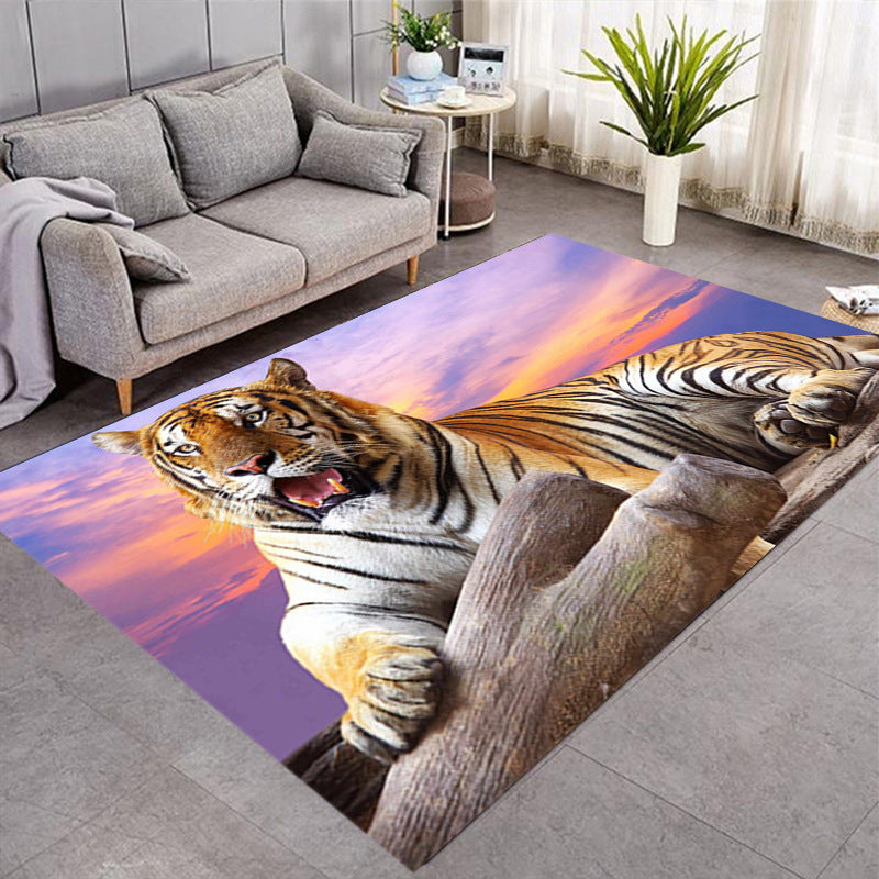 Carpet 3D Three-Dimensional Animal Tiger Carpet Living Room Carpet Coffee Table Sofa Floor Mat Realistic Animal Pattern Carpet