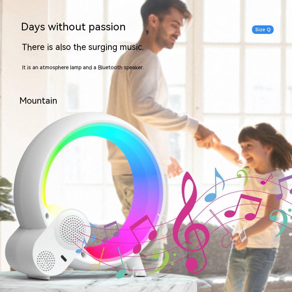ساعة منبه رقمية تناظرية من Creative Q Light مزودة بشاشة عرض رقمية وصوت وبلوتوث وإيقاظ ذكي وإضاءة ملونة