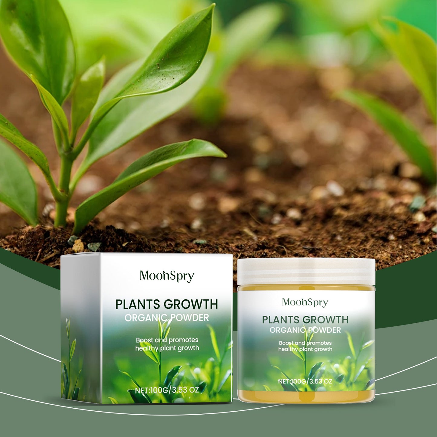 MoonSpry Plant Growth Nutrient Suopplement powder for soil conditioning, plant growth , flowers, and fruits