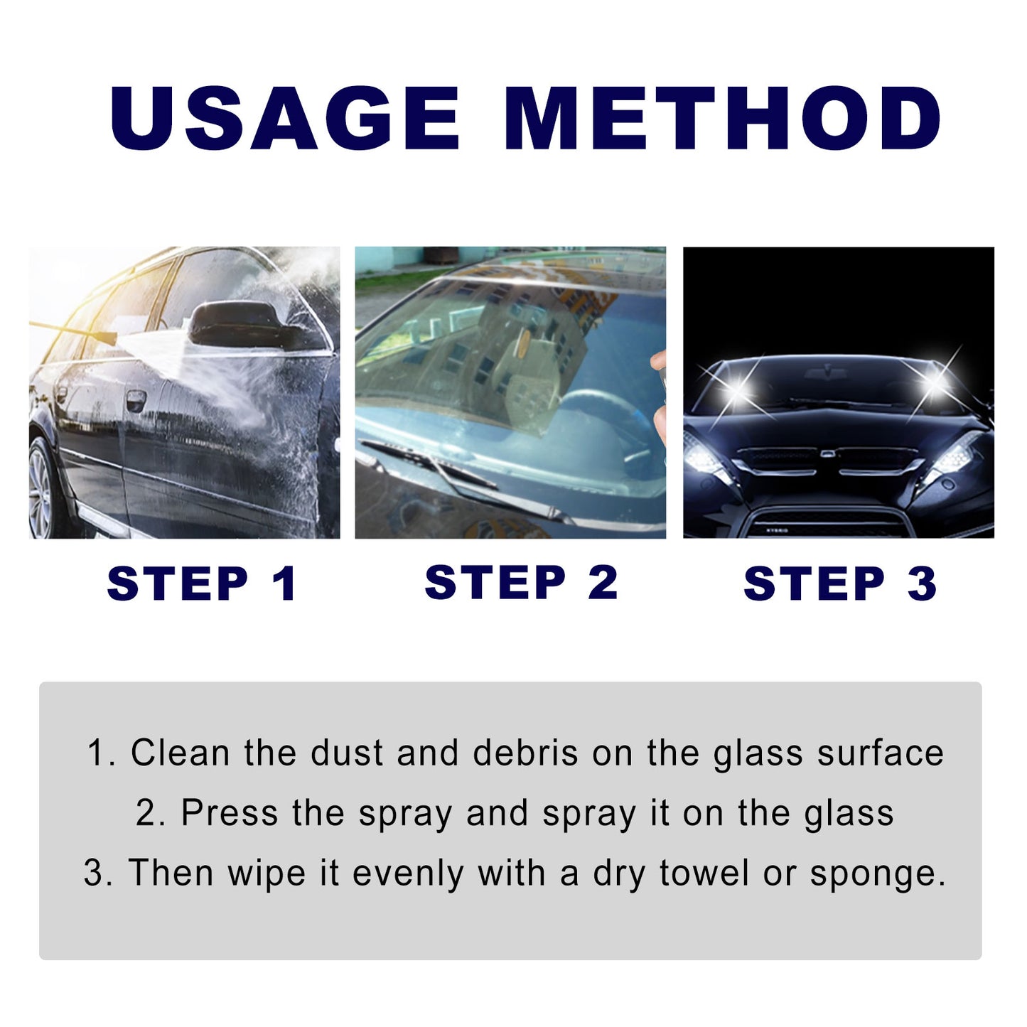 For safety and comfortable driving of working moms and dads, Anti-Fog Spray, Car Windscreens Long-Lasting , Anti-Rain And Cleaning Spray
