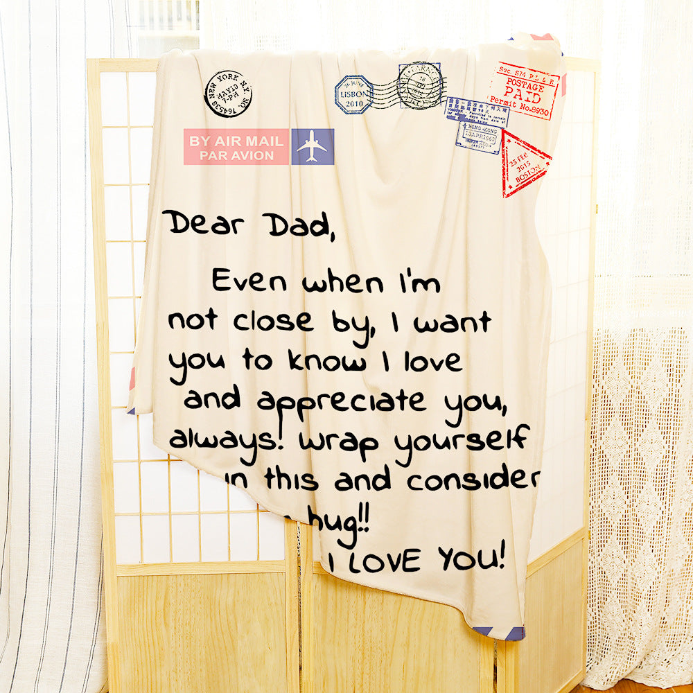 Mother's , Father's Day Hot Sale Envelope Blanket Home Letter Letter Warm Flannel Message Letter Cover Blanket