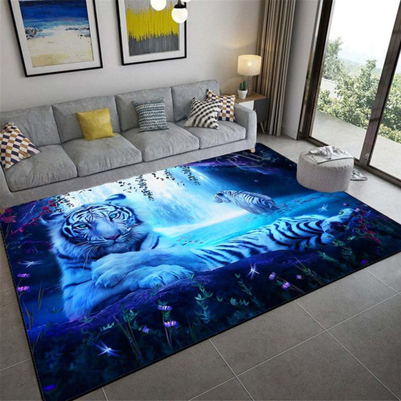 Carpet 3D Three-Dimensional Animal Tiger Carpet Living Room Carpet Coffee Table Sofa Floor Mat Realistic Animal Pattern Carpet