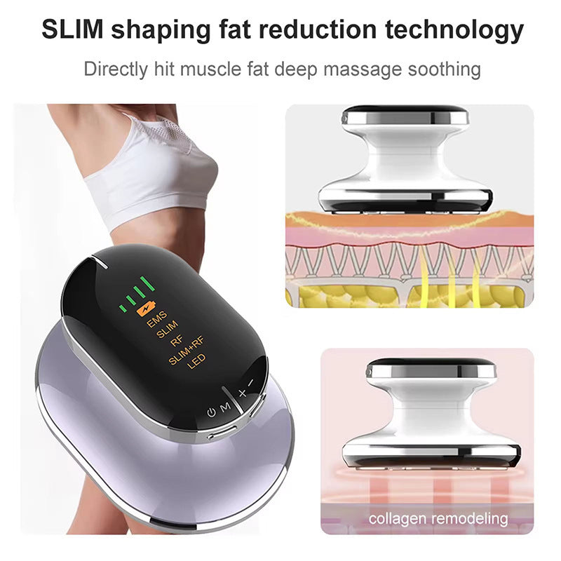 Premium quality Ultrasonic EMS RF Slimming Device combines advanced spa technologies—Radio Frequency, EMS, and LED therapy—for visible fat reduction, collagen boost, and radiant skin. Experience salon results from the comfort of your home