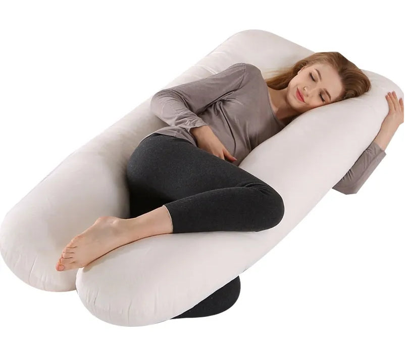 Highy quality multifunctional U shaped waist support side sleeping pillow for pregnant women pure cotton nursing pillow