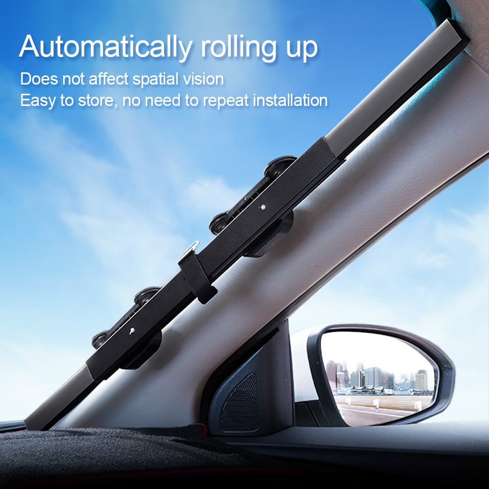 Secure your car from direct sun heat 46CM/65CM/70CM/80CM Upgarde Retracta'ble SUV Truck Car Front Windshield Sunshade Rear Window Sun Visor UV Protection Curtain