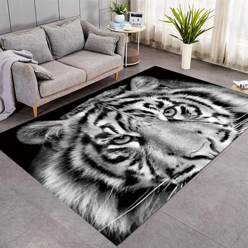 Carpet 3D Three-Dimensional Animal Tiger Carpet Living Room Carpet Coffee Table Sofa Floor Mat Realistic Animal Pattern Carpet