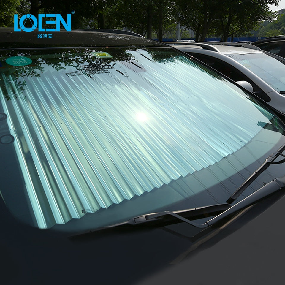 Secure your car from direct sun heat 46CM/65CM/70CM/80CM Upgarde Retracta'ble SUV Truck Car Front Windshield Sunshade Rear Window Sun Visor UV Protection Curtain
