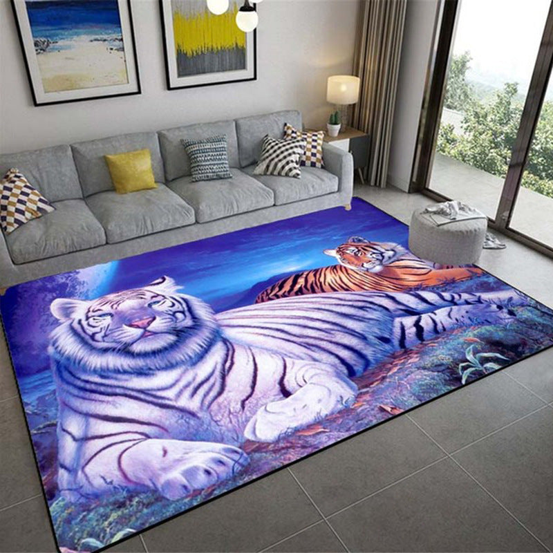 Carpet 3D Three-Dimensional Animal Tiger Carpet Living Room Carpet Coffee Table Sofa Floor Mat Realistic Animal Pattern Carpet