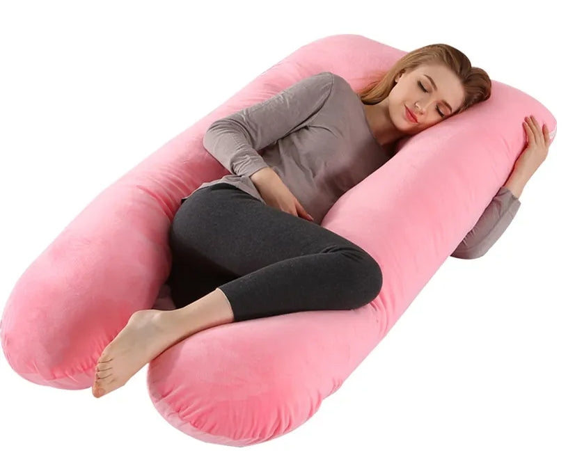 Highy quality multifunctional U shaped waist support side sleeping pillow for pregnant women pure cotton nursing pillow