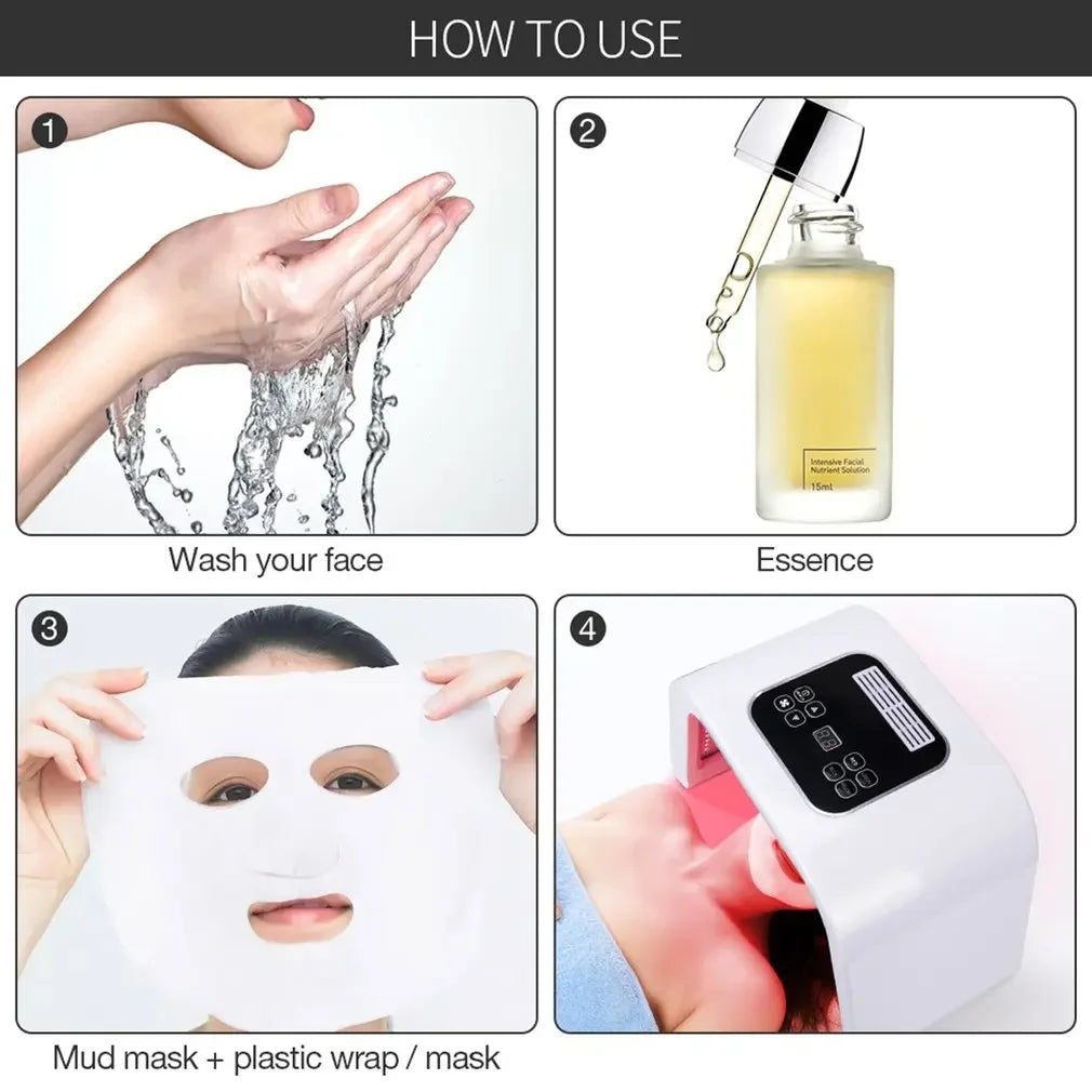 7-Color LED Photon Heating Facial Mask for Home Skin Care-4