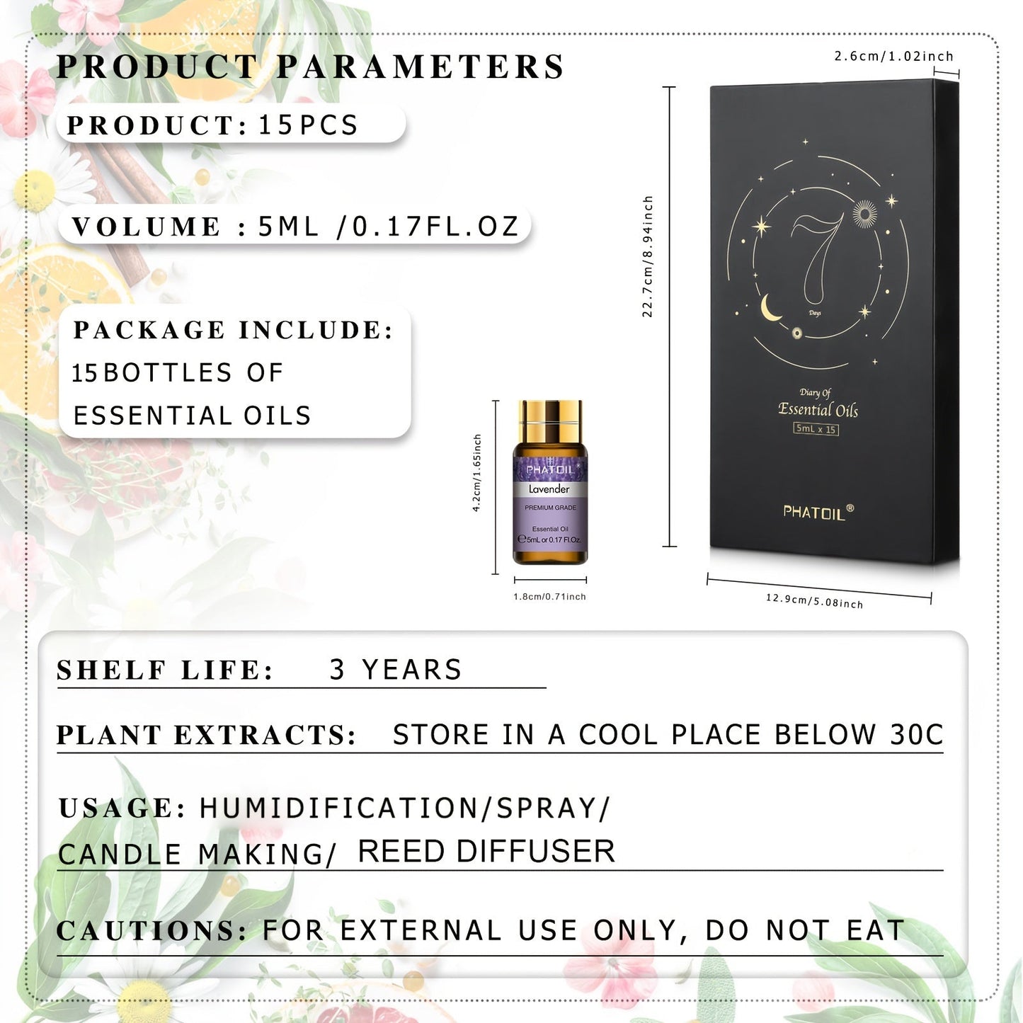 Premium Essential Oils Set for Diffuser (15pcs x 5ml)-2