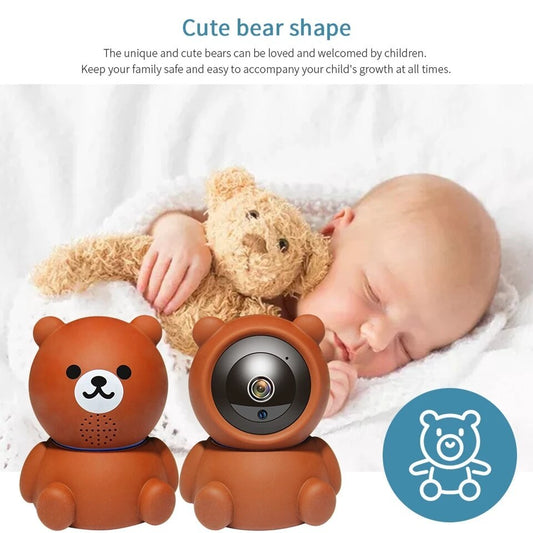 كاميرا Bear Camera 1080P Wifi IP مع تتبع تلقائي بالأشعة تحت الحمراء ورؤية ليلية وكاميرا أمان منزلية