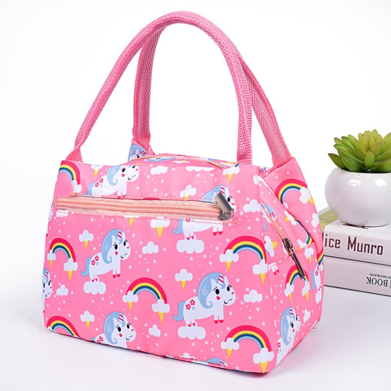 Creative Portable Thermal Insulation Bag Zipper Bento Bag Thickened Aluminum Foil Portable Oxford Cloth Lunch Box Bag