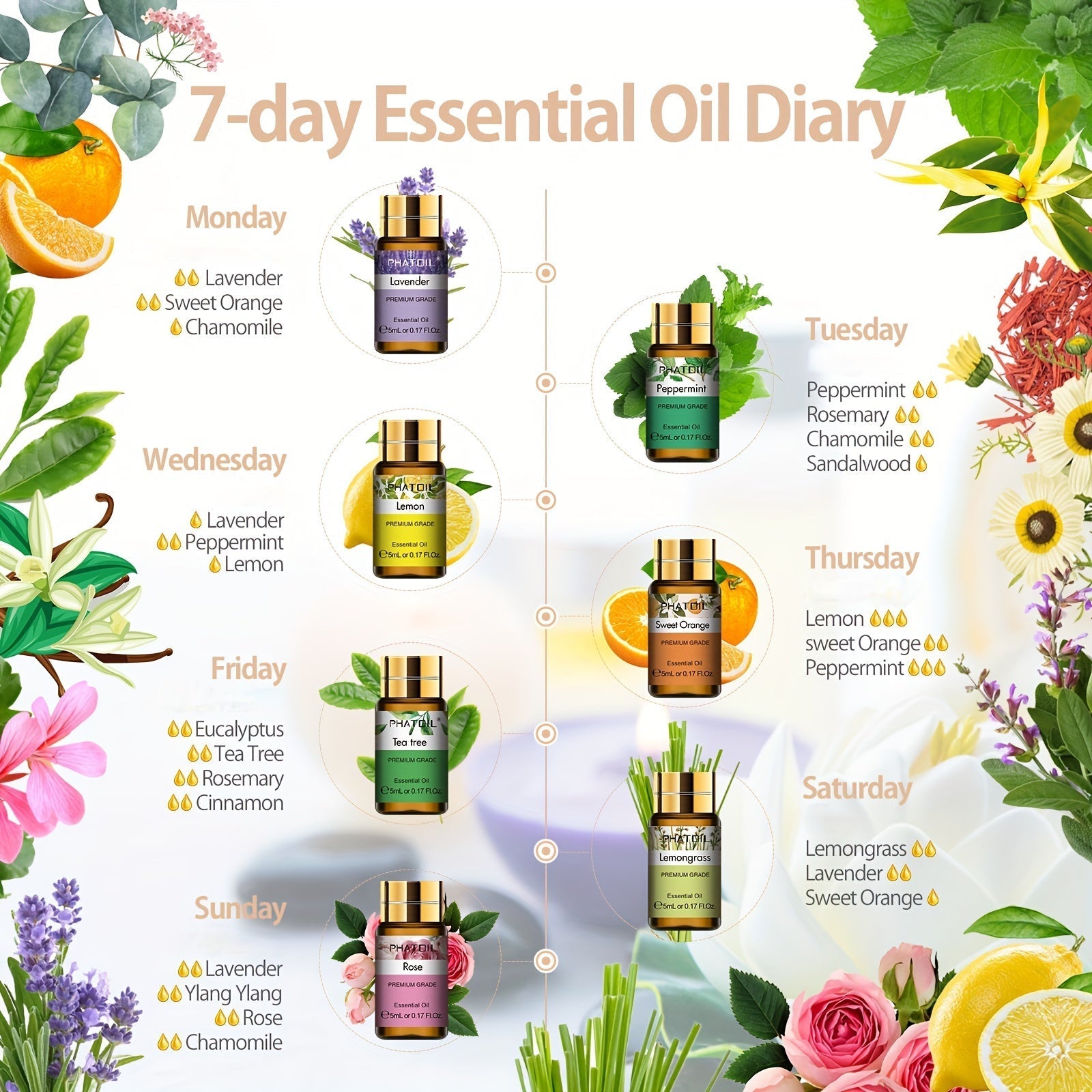 Premium Essential Oils Set for Diffuser (15pcs x 5ml)-3