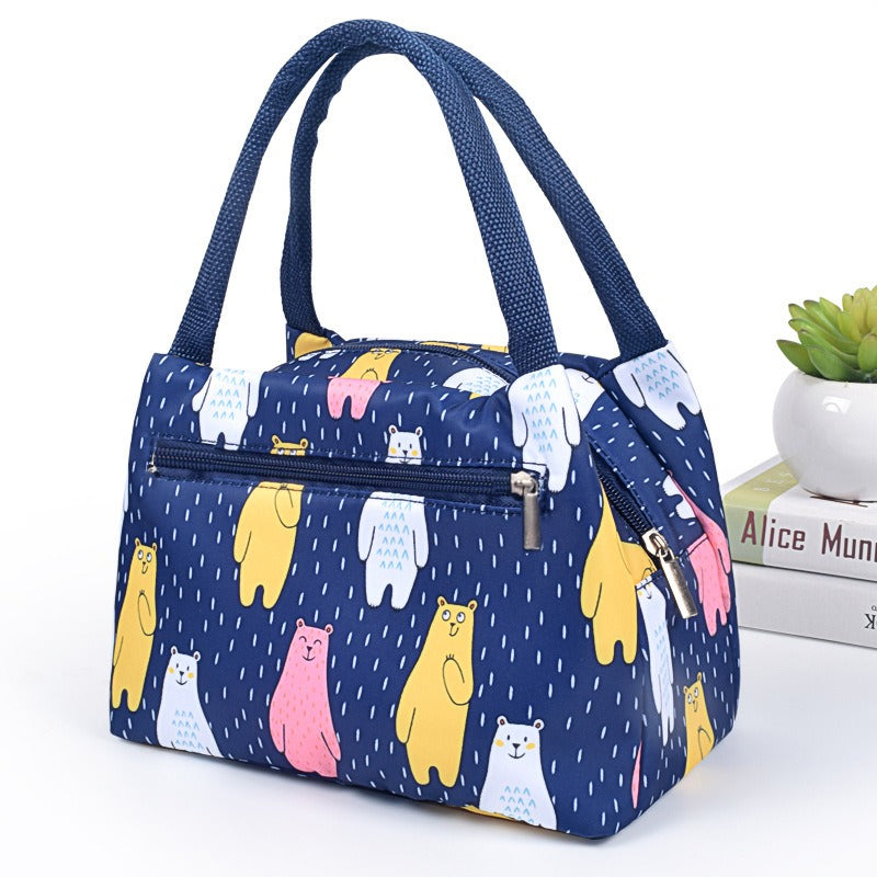 Creative Portable Thermal Insulation Bag Zipper Bento Bag Thickened Aluminum Foil Portable Oxford Cloth Lunch Box Bag