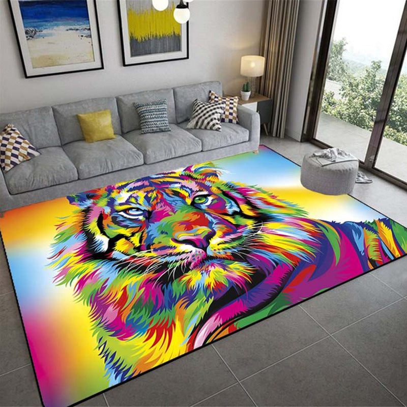 Carpet 3D Three-Dimensional Animal Tiger Carpet Living Room Carpet Coffee Table Sofa Floor Mat Realistic Animal Pattern Carpet