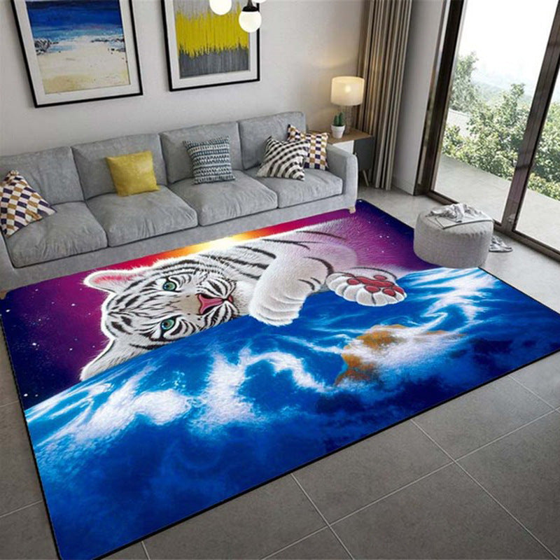 Carpet 3D Three-Dimensional Animal Tiger Carpet Living Room Carpet Coffee Table Sofa Floor Mat Realistic Animal Pattern Carpet