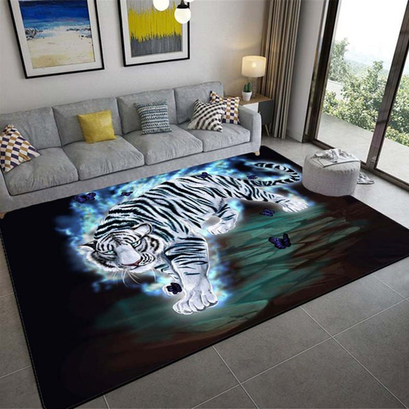 Carpet 3D Three-Dimensional Animal Tiger Carpet Living Room Carpet Coffee Table Sofa Floor Mat Realistic Animal Pattern Carpet