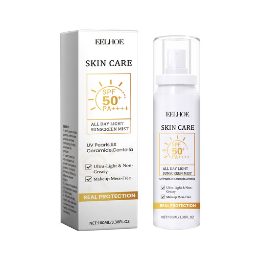 EELHOE All Day Light Sunscreen Mist, Hydrating Emulsion Isolation Skin Care Moisturizing Repair Spray