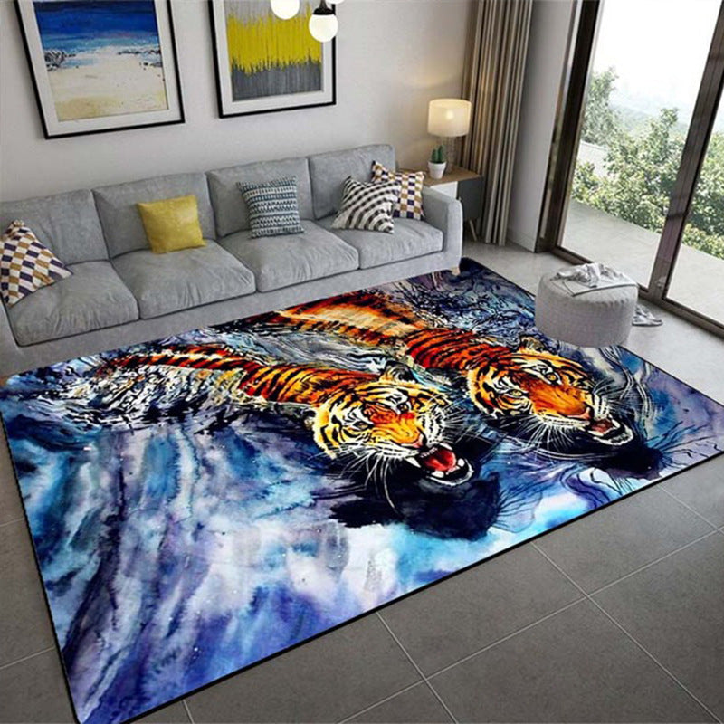 Carpet 3D Three-Dimensional Animal Tiger Carpet Living Room Carpet Coffee Table Sofa Floor Mat Realistic Animal Pattern Carpet