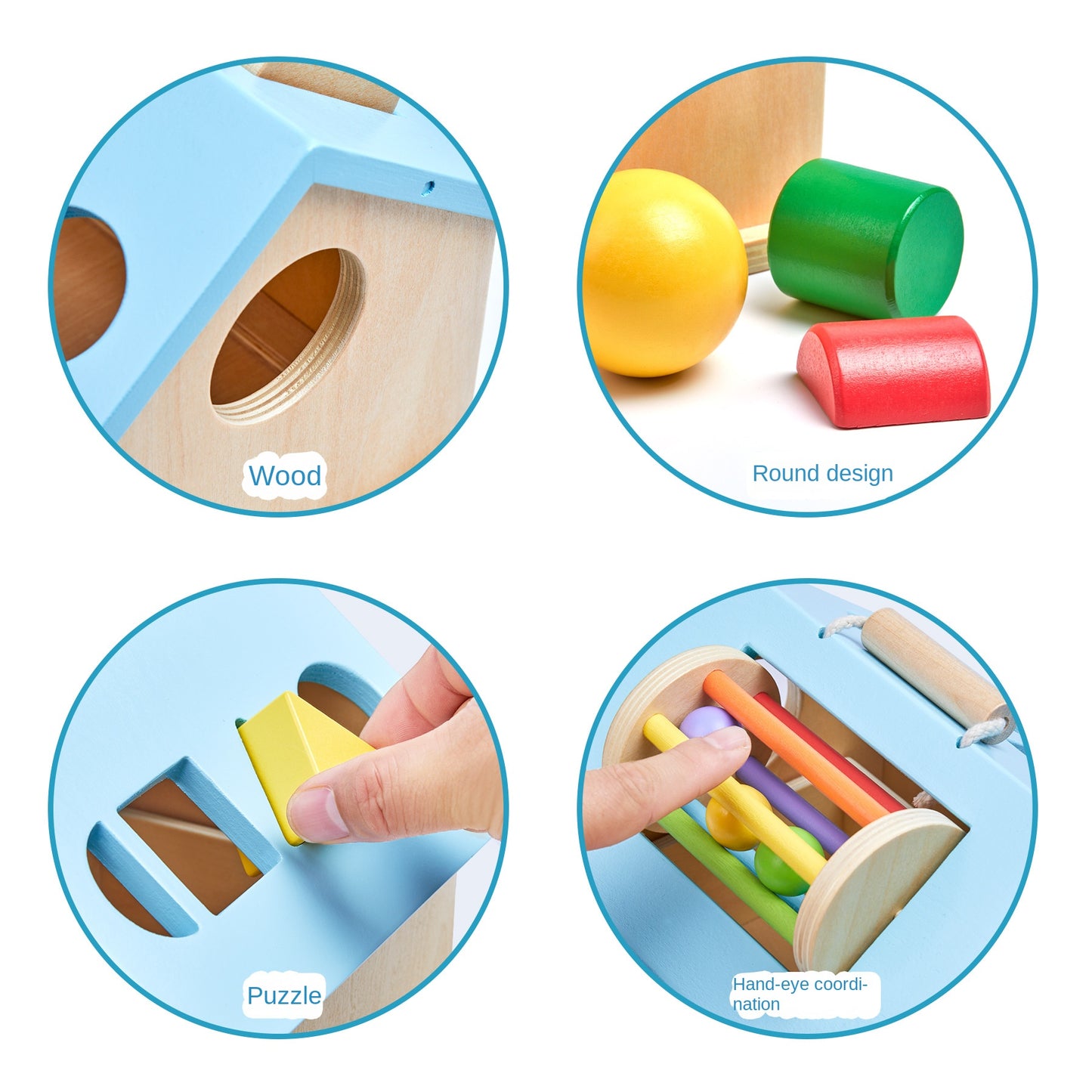 Montessori teaching aids 0-3 baby early education busy house wooden shape matching house drawer box puzzle toy