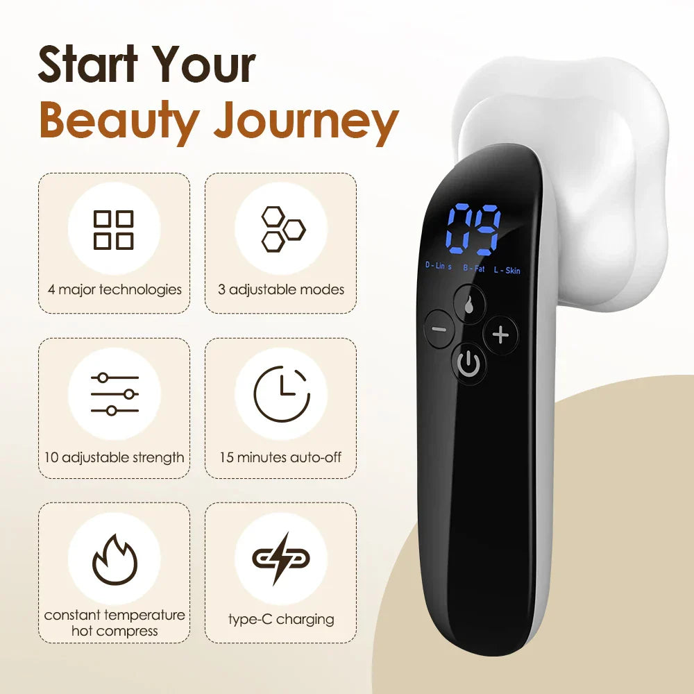 Cordless Electric Body Sculpting Massager Fat Burning Black-2